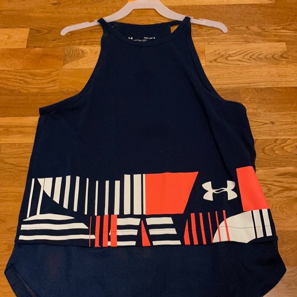 under armor branded workout tank top